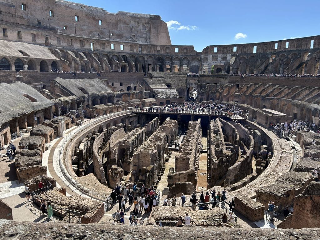 Interior of the colosseum in Rome.