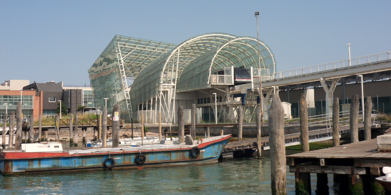 View of Tronchetto car park in Venice