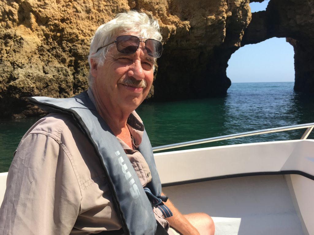 Gregg Simpson on a boat tour near Lagos in southern Portugal
