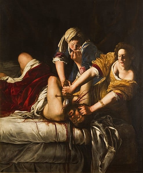 Judith Beheading Holofernes (1620) by Artemisia Gentileschi in the Uffizi in Florence