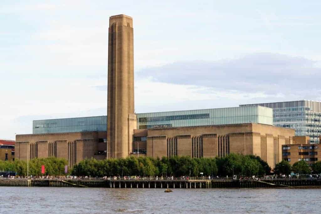 View of the Tate Modern from the Thames in London, England