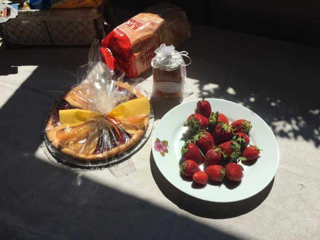 Breakfast food supplied; strawberries fresh from the garden