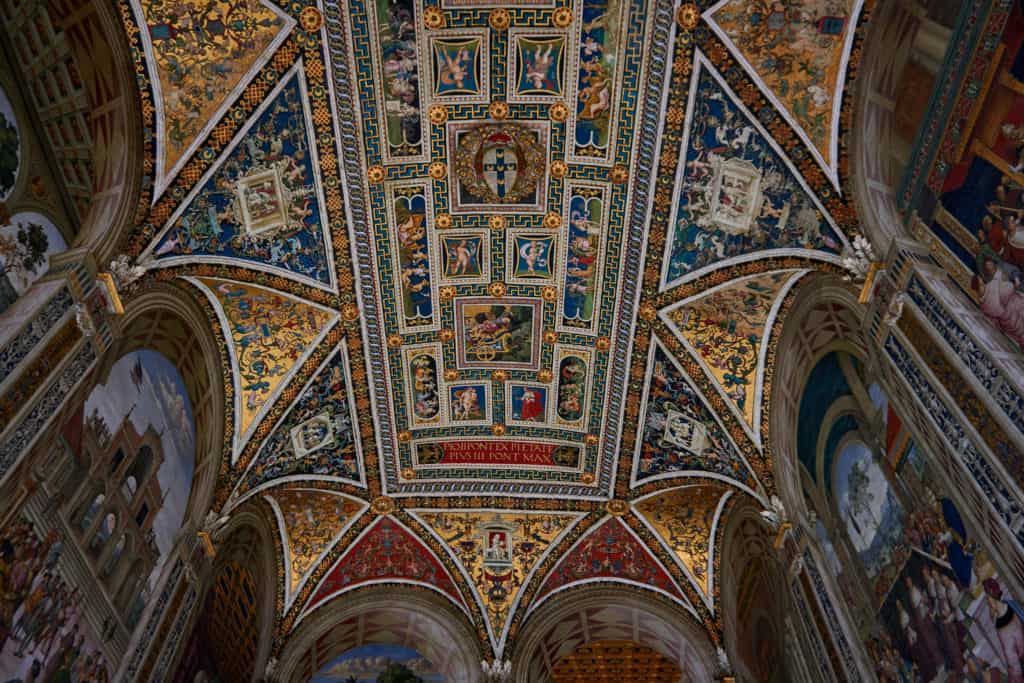 Ceiling in the Piccolomini Library in the Siena Duomo