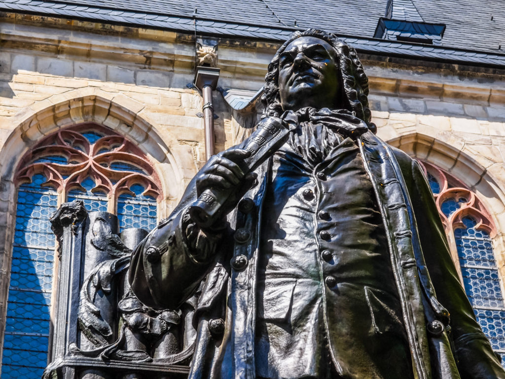 Statue of Johann Sebastian Bach in Leipzig Germany