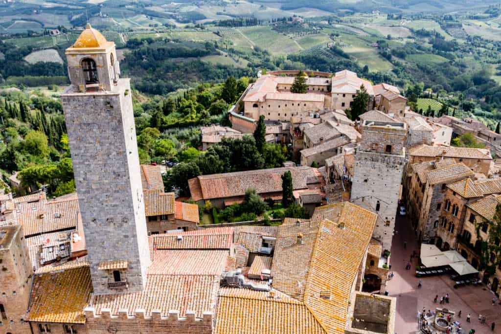 View from the top of the Torre Grosso in San GImignano