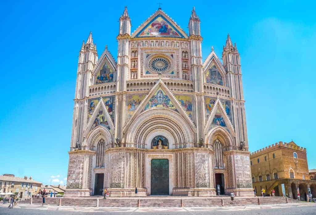 The stunning facade of the Cathedral at Orvieto