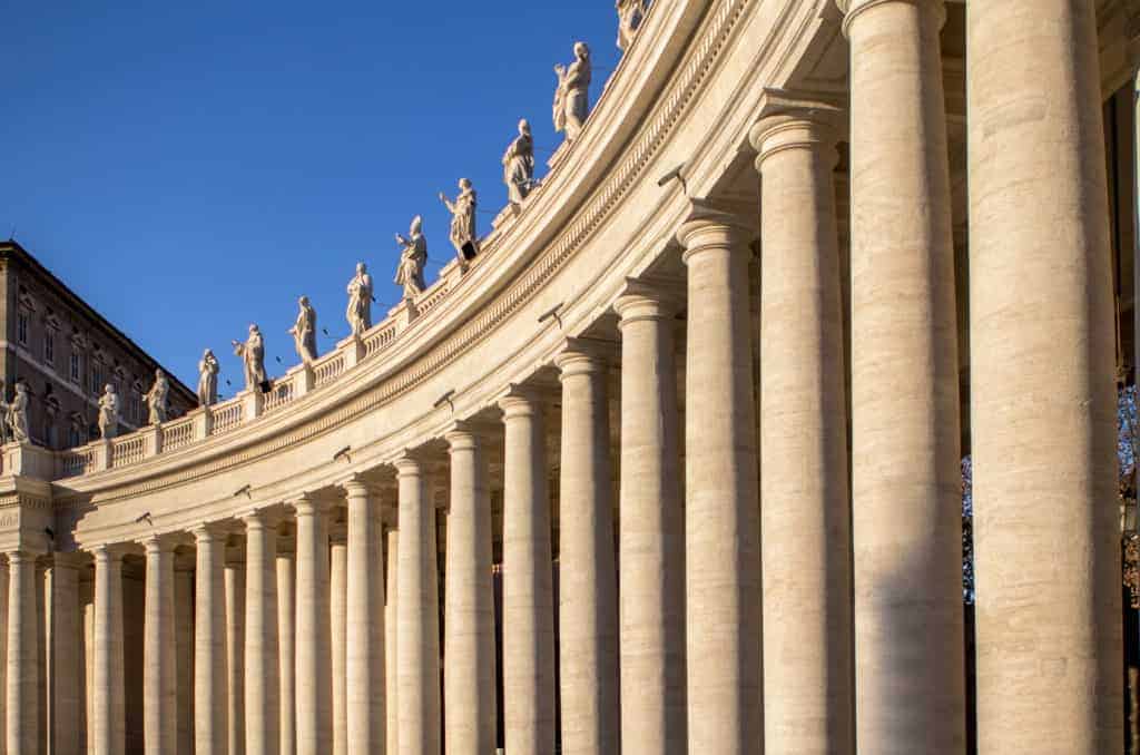 A section of the Bernini columns at St. Peter's Basilica