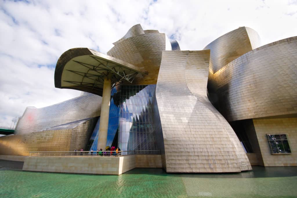 Exterior of Guggenheim museum in Bilbao, Basque, Spain