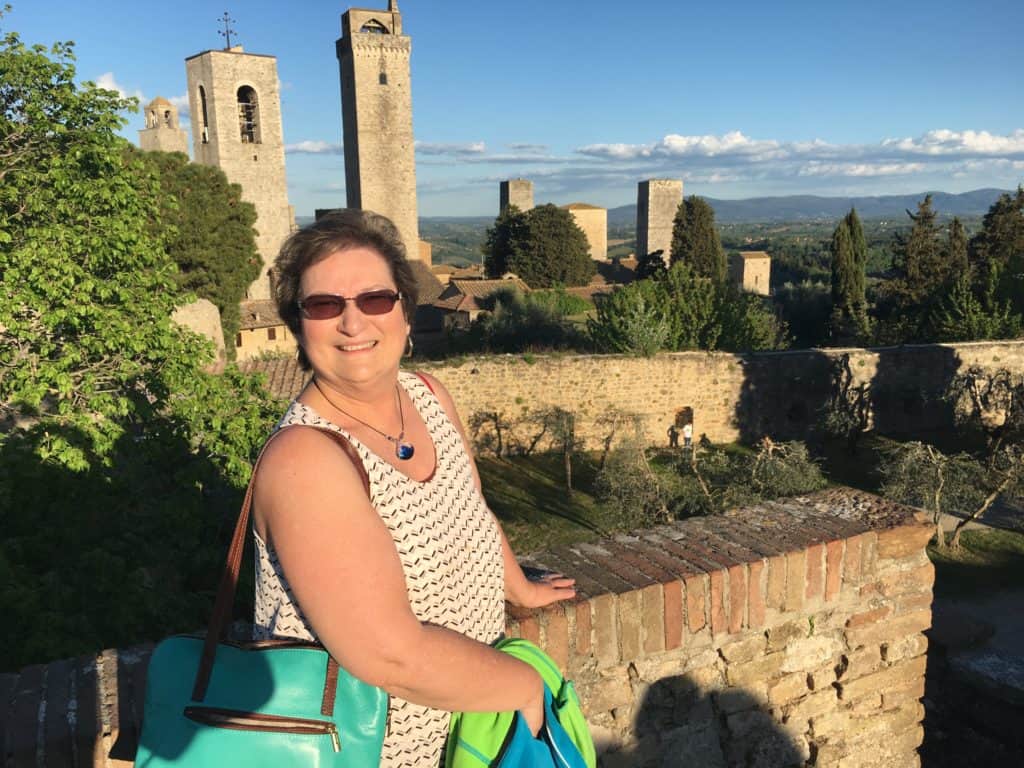 At the top of the Fortezza in San Gimignano overlooking the towers