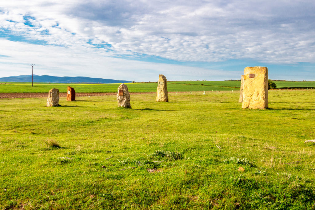 Menhirs in a field near Atapeurca in northern Spain