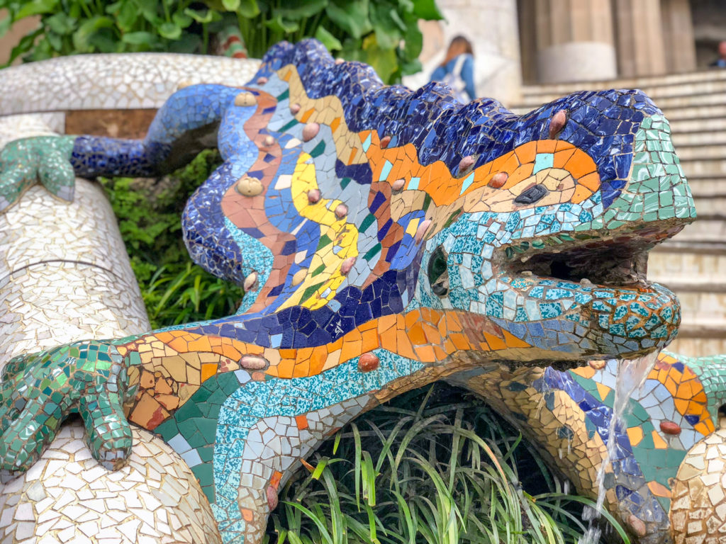 The Dragon Salamander in the Parc Güell in Barcelona, Spain.