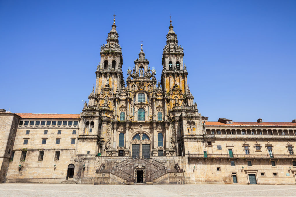 The Cathedral at Santiago as seen from the Praza do Obradoiro