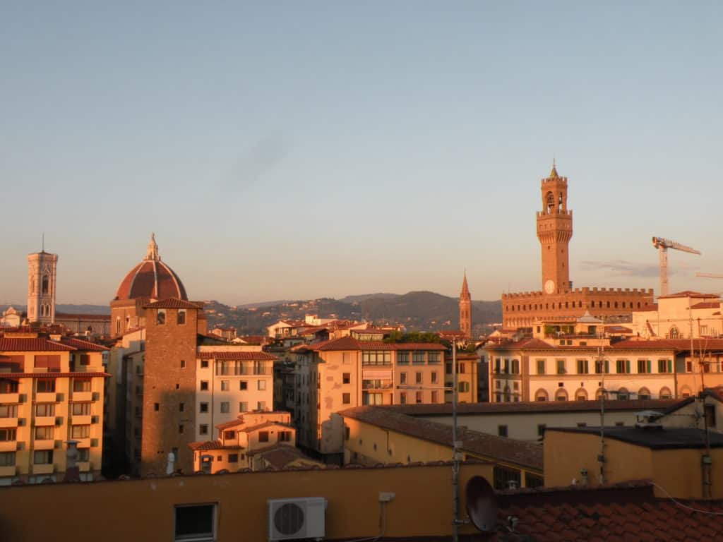 View from the rooftop bar at the Hotel Pitti Palace in Florence