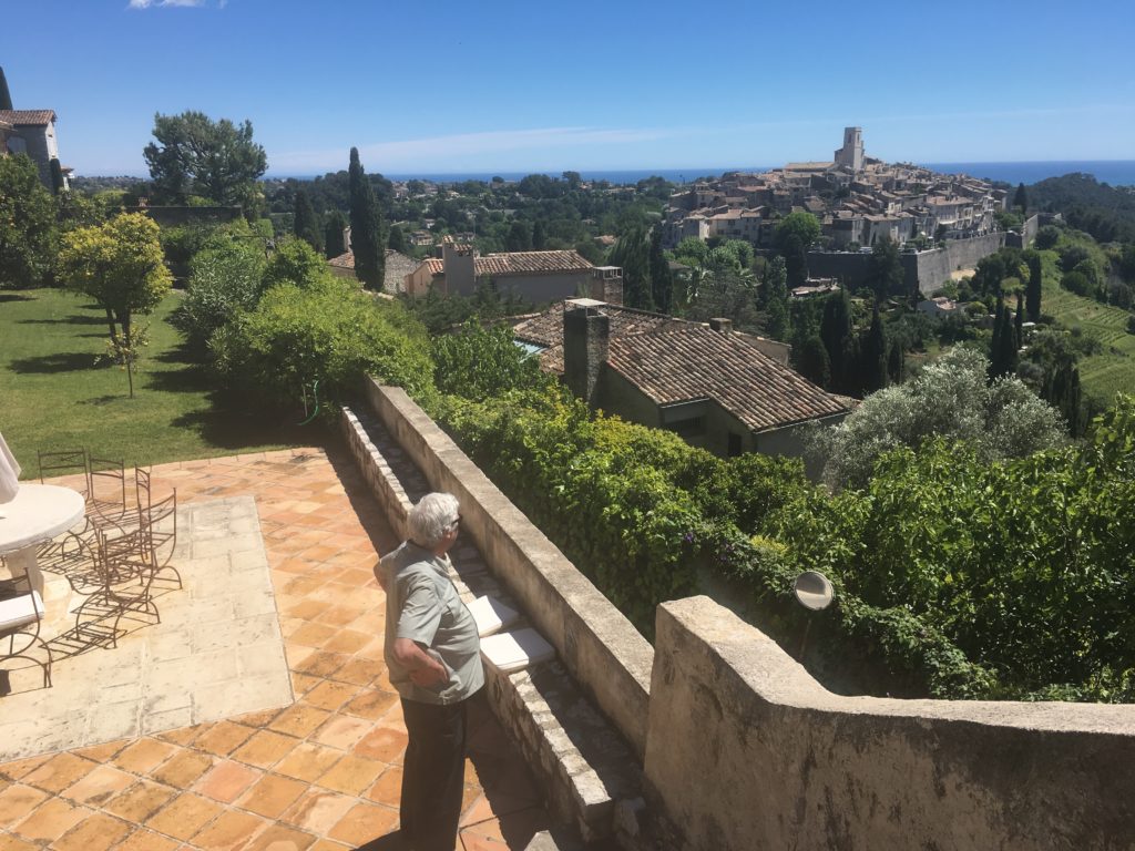 Village of Saint Paul-de-Vence from the terrace of Le Petite Maison in the south of France