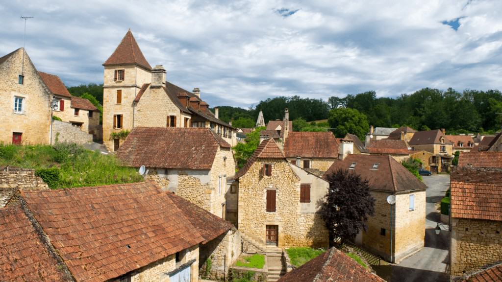Red-roofed village in the Dordogne region of France