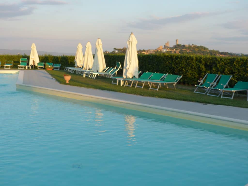 Relais Cappuccina with San Gimignano in the distance