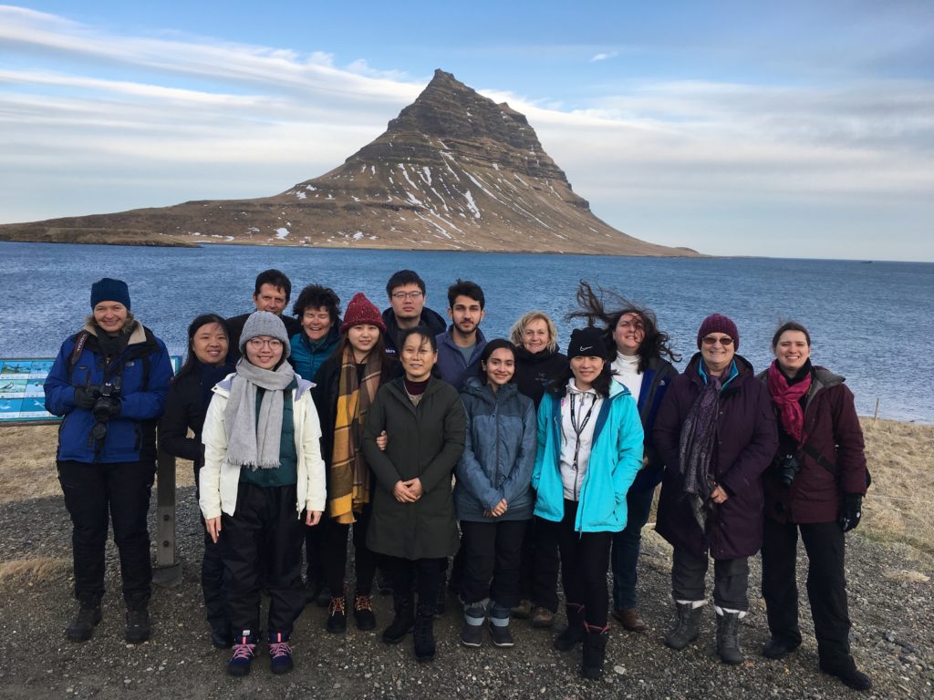 The group of 15 people on the eight-day tour around Iceland