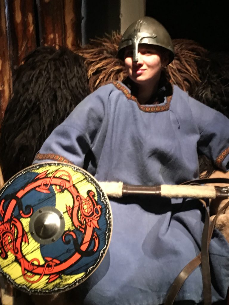 Julia Simpson dressed as a Viking at the Saga Museum