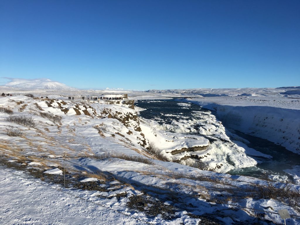 Landscape around the Gullfoss waterfall in Iceland