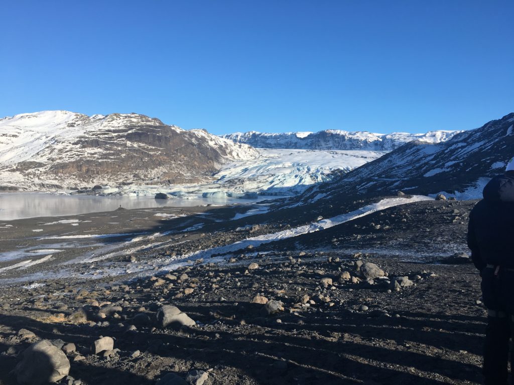 Walking toward Sólheimajökull glacier in Icleand