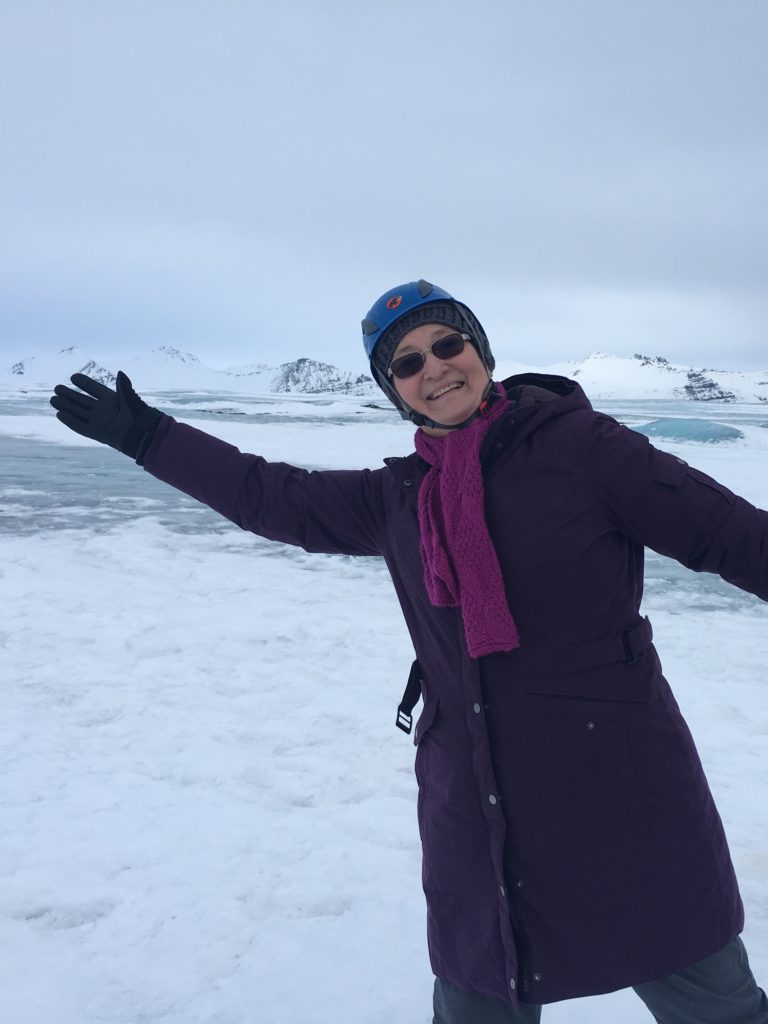 Carol Cram on the glacier