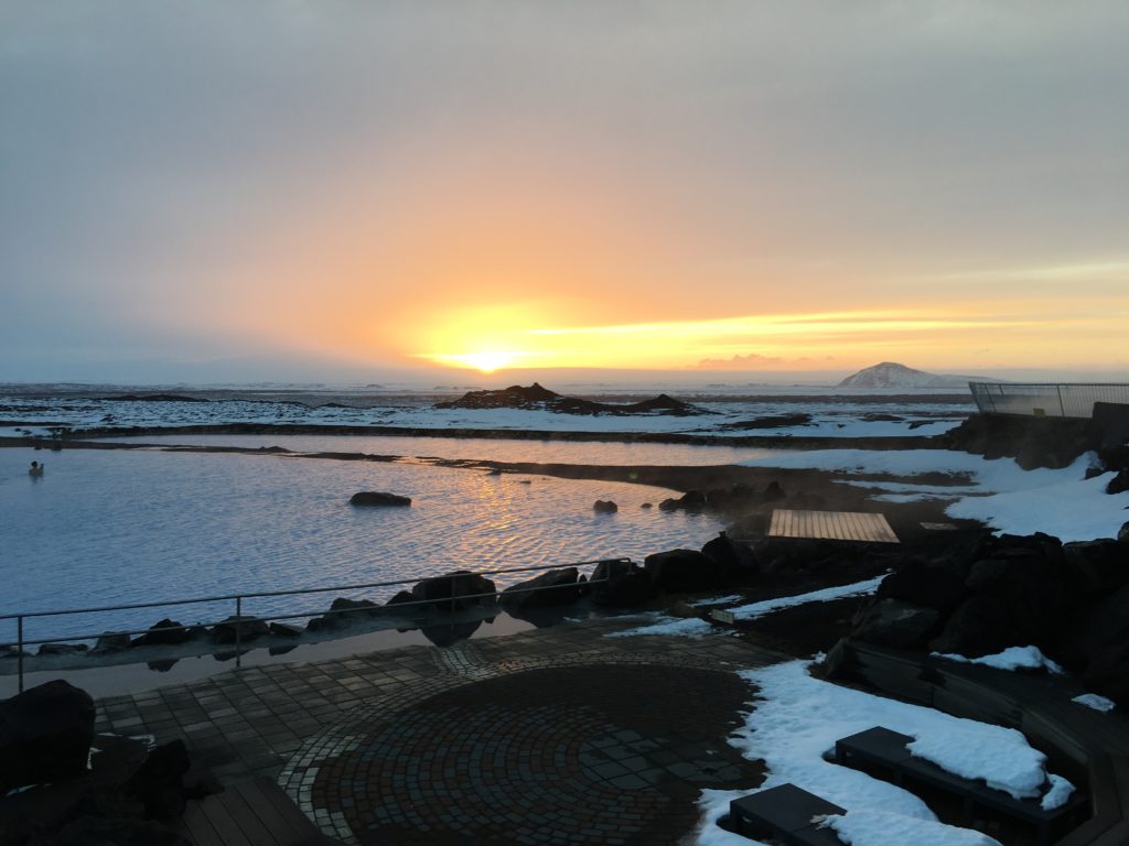 Mývatn Nature Baths at Sunset