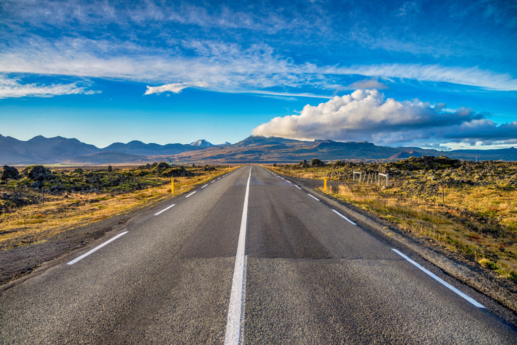 Ring road of Iceland in good weather