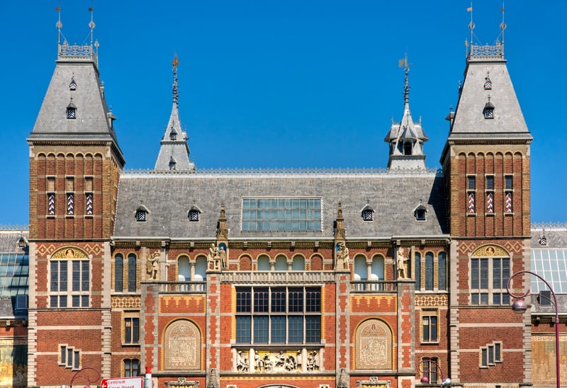 Front View of the Rijksmuseum, Amsterdam - the museum website includes a virtual tour of the collection