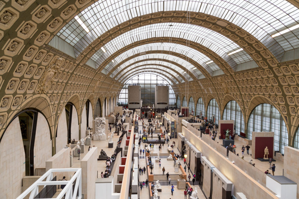 Interior of the Musee d'Orsay in Paris; the museum has great virtual tours
