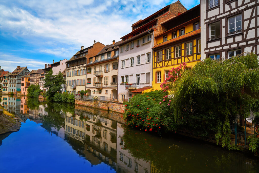 Strasbourg la Petite France in Alsace half timbered houses