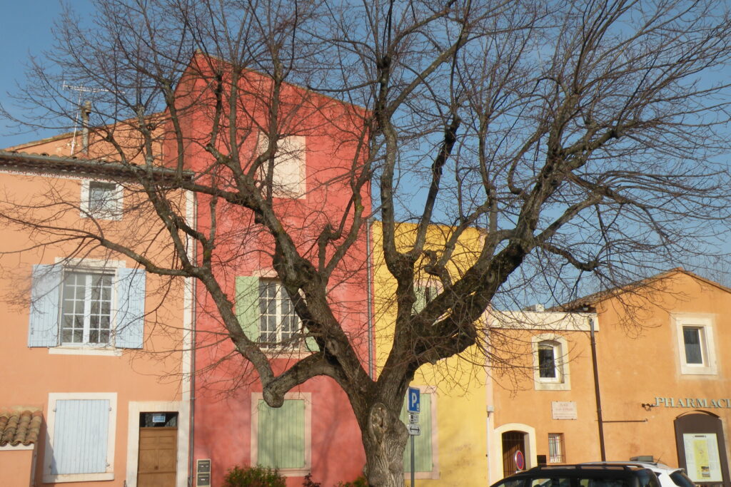 Colorful houses in the village of Roussillon. one of my recommended places to visit in France