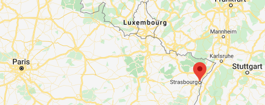 Map showing the location of Strasbourg, France