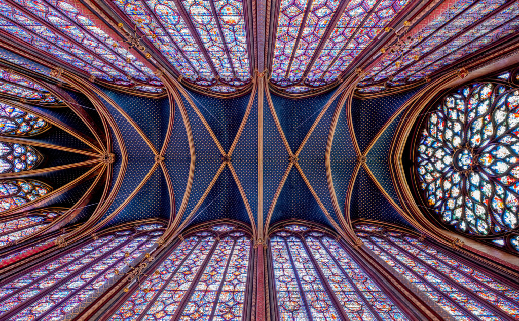 Ceiling of Sainte Chapelle in Paris, France