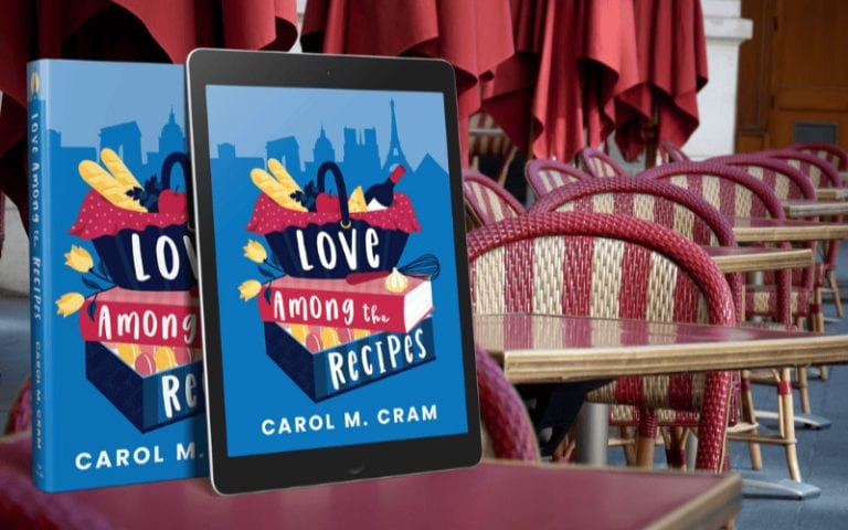 Book cover of Love Among the Recipes, a novel by Carol M. Cram