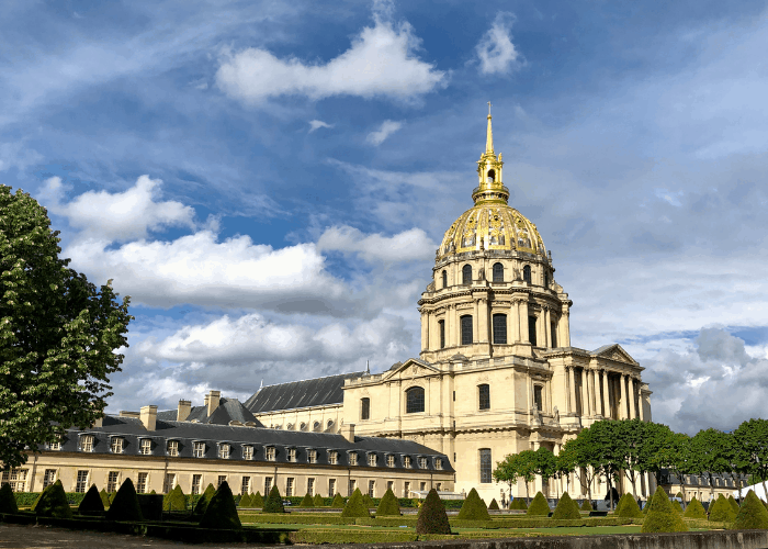 Les Invalides with its beautiful golden dome, the location of the tomb of Napoleon