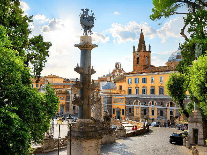 View of the Church of Santa Maria del Popolo in Rome