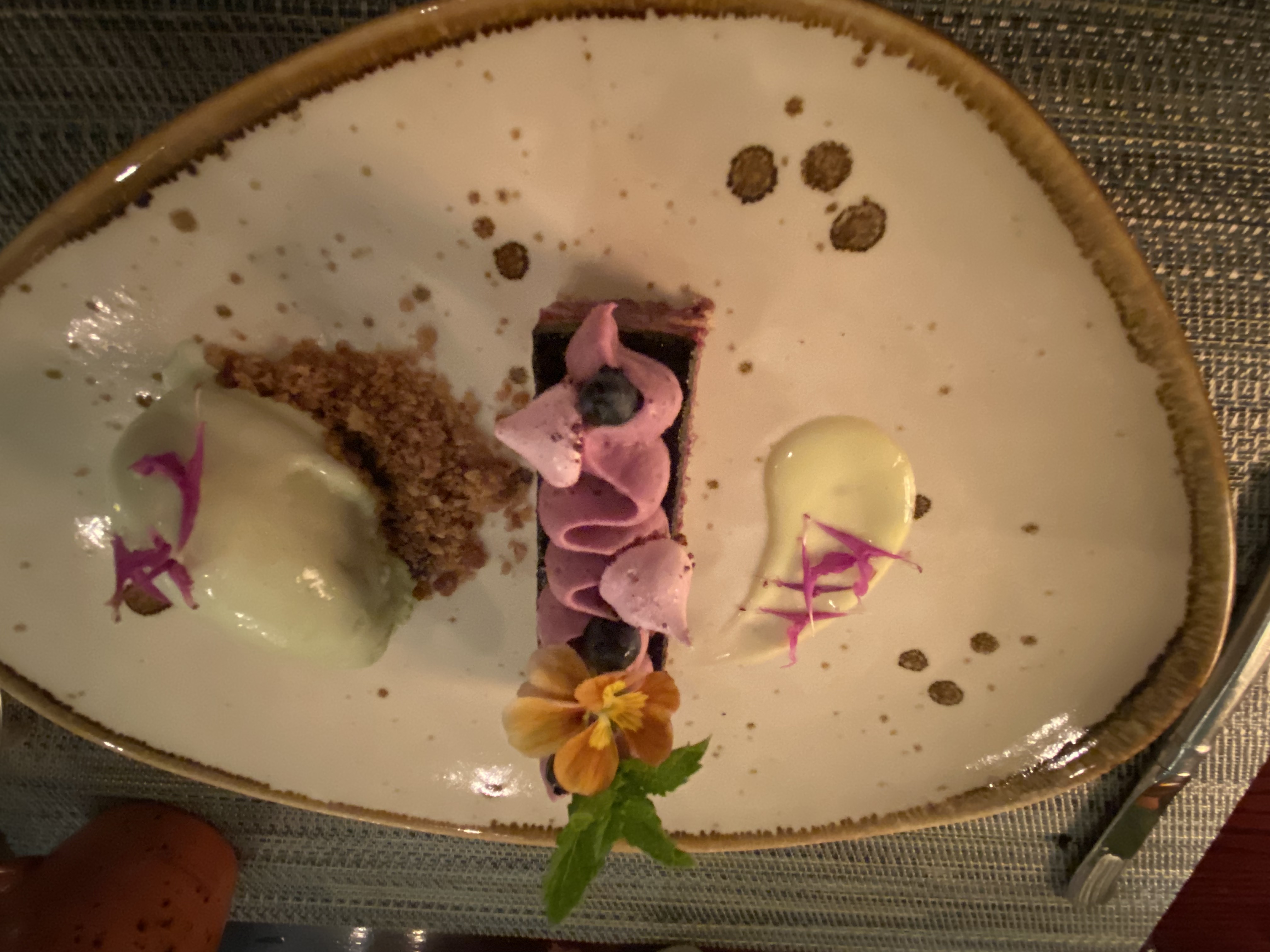 Artfully arranged desserts