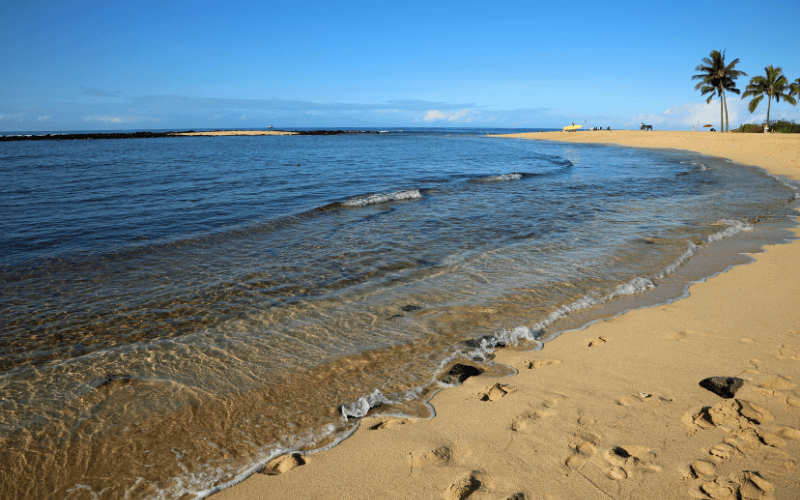 View of Poipu Beach on the South Shore of Kauai