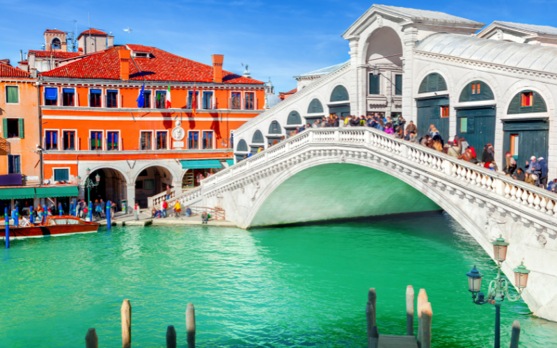 Rialto bridge over the Grand Canal; you'll cross it once or twice during a three-day stay in Venice