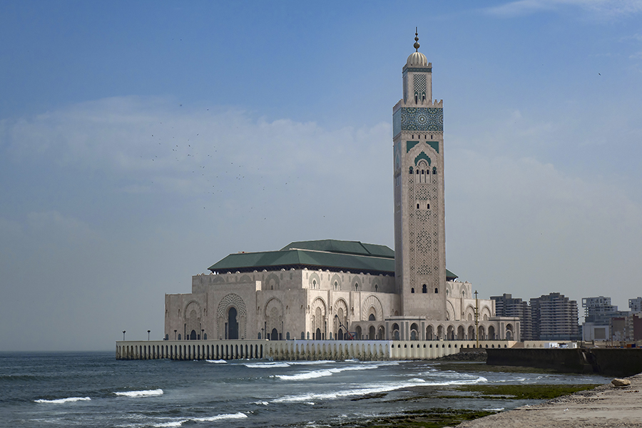 Hassan II Mosque built over the Atlantic in Casablanca, site of an excellent small group tour.