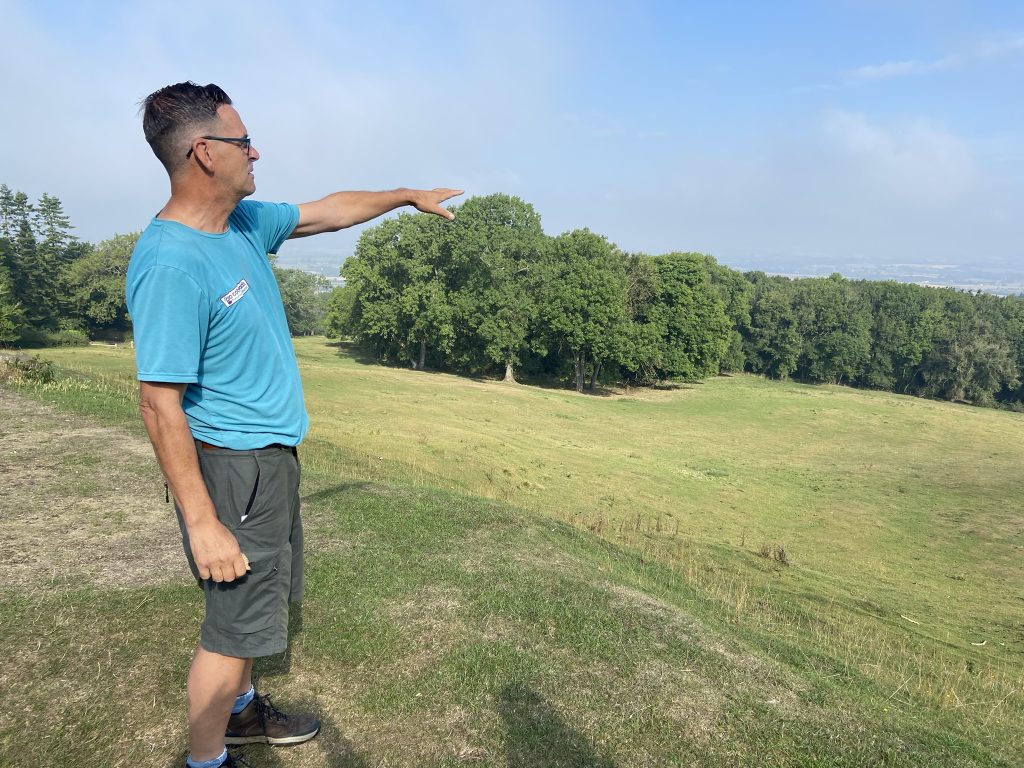 Guide Colin talks about the Olimpick Games on Dover Hill