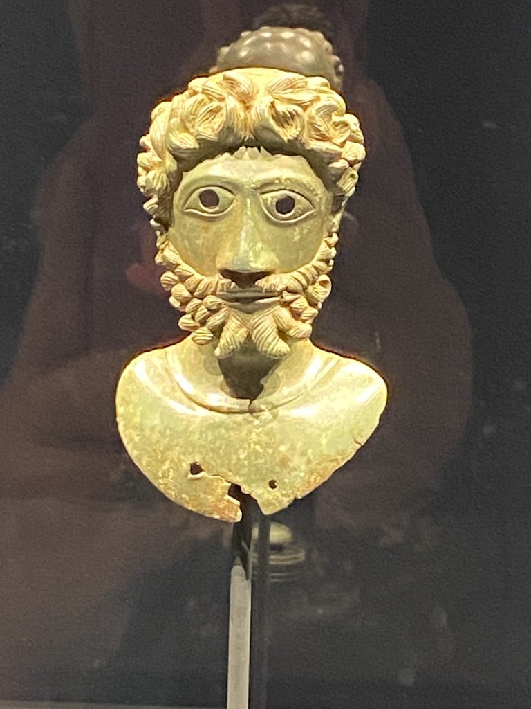 The small bronze bust of the Roman Emperor Marcus Aurelius, part of the Ryedale Hoard in the Yorkshire Museum