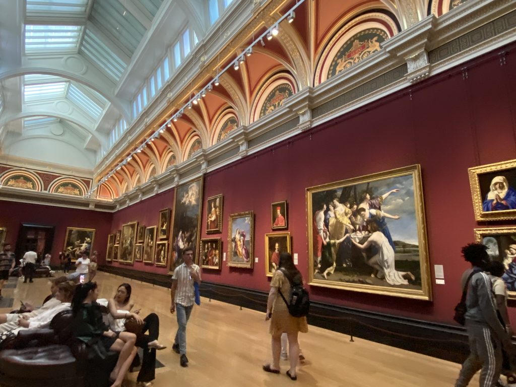 Interior of the National Gallery in London