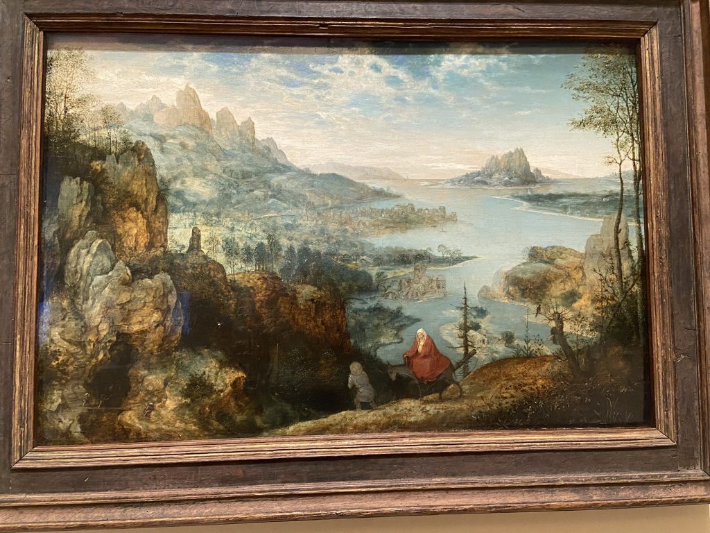 Landscape with the Flight into Egypt painting by Pieter Bruegel the Elder and ncluded in the collection at the Courtauld Gallery in London.