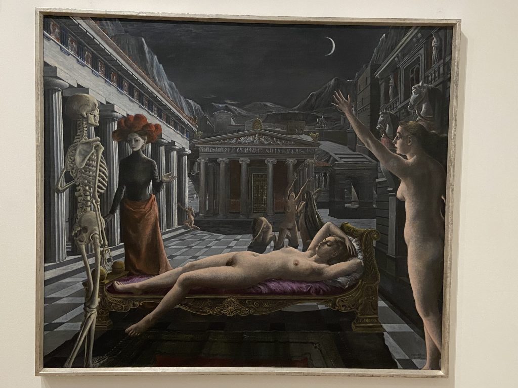 Sleeping Venue by Paul Delvaux, a painting displayed at the Tate Modern