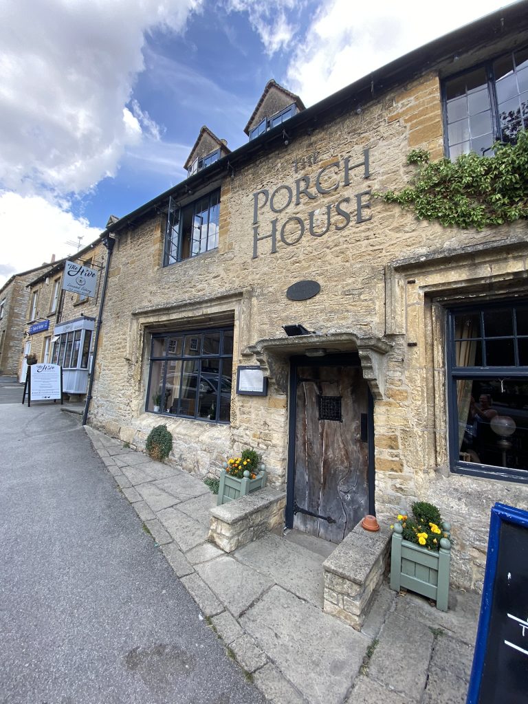 Exterior of Porch House inn - oldest in England