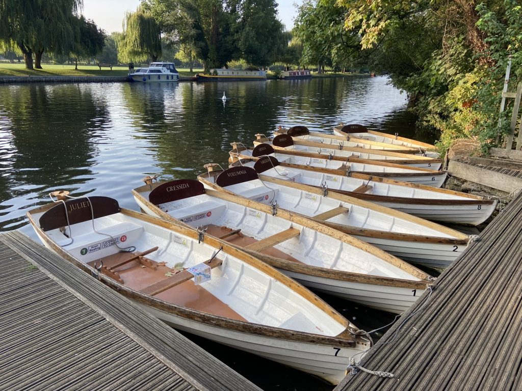 Row boats on the river Avon in Stratford-upon-Avon