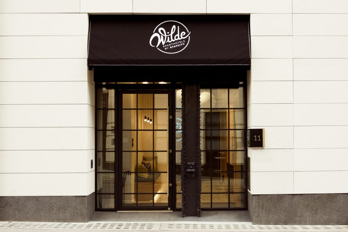 Front door of the Wilde Aparthotel