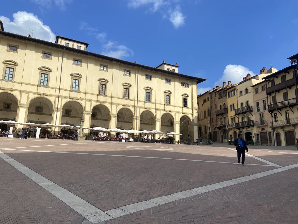 Piazza Grande in Arezzo in Tuscany