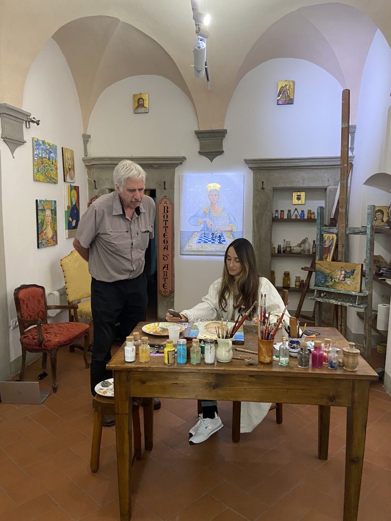 Gregg Simpson with Silvia Salvadori in her studio